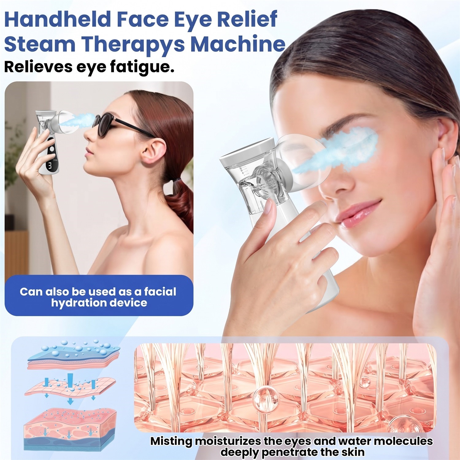 Face Steamer - Eye Nano Luftbefeuchter, Vernebler, Augendampfer zur