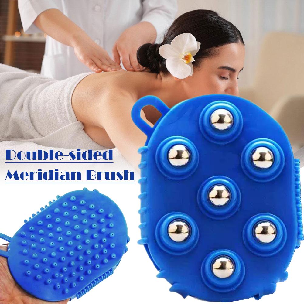 Body Brush - Lymphdrainage-Handschuhe Bürstenmassagegeräte Handgehaltene Massagegeräte Doppelseitige Massagebürste