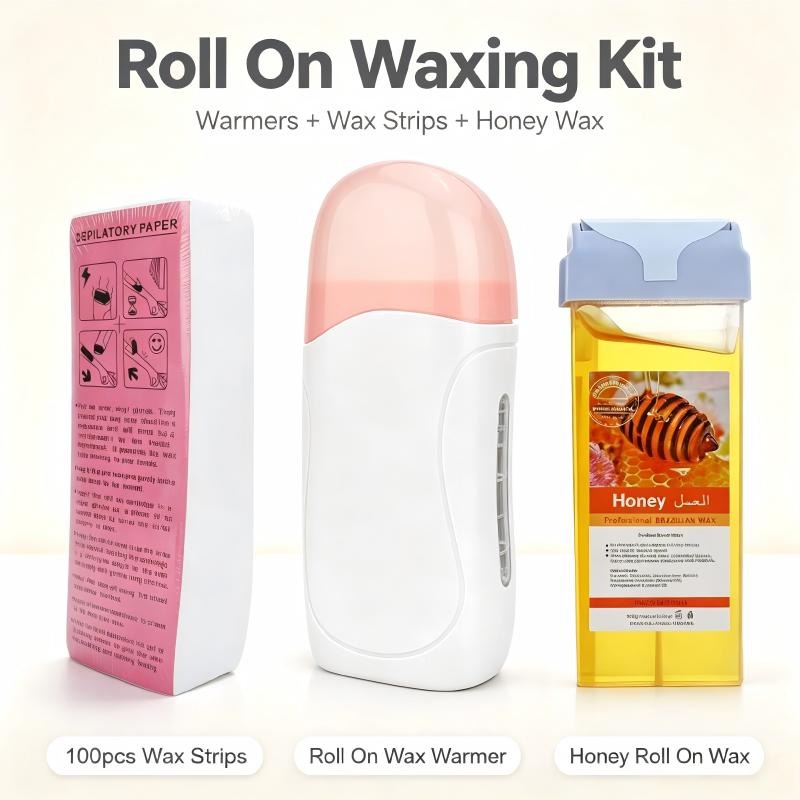 Wax Warmer - Haarentfernungsset für Frauen: Roll-on-Wachswärmer, Honig-Wachskartusche, 100