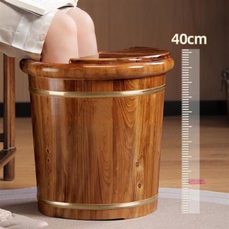 Foot Spa - Fußbadewanne aus Holz, Wadenhohe Fußbadewanne aus