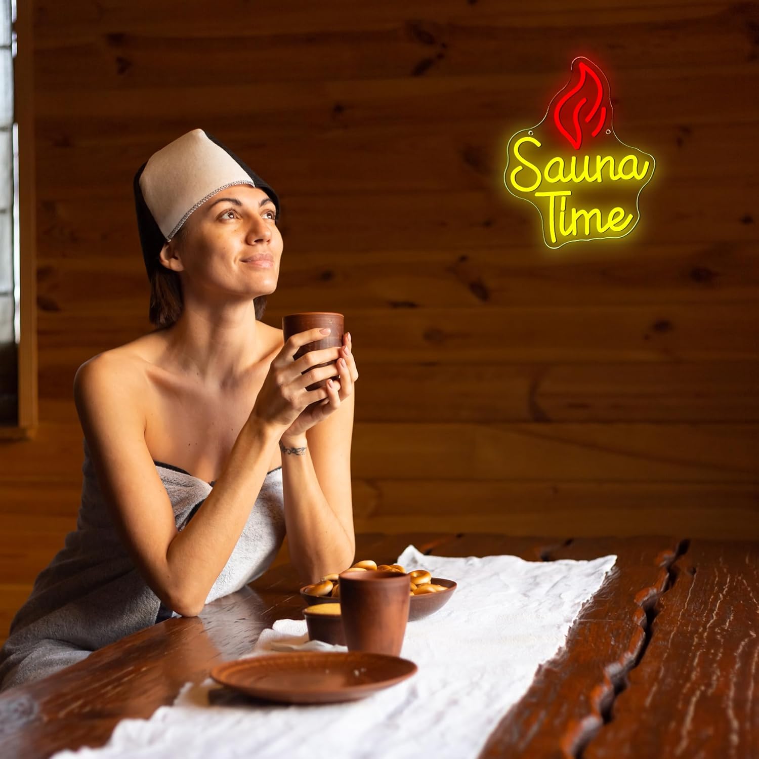 Sauna Time Neon-Schild: Dimmba – Spa Wellness Gym Bewertung und Preis